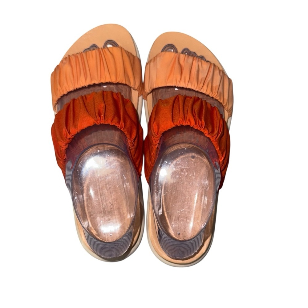Sorel Women’s Sport Sandals Slides Orange Ruched Lug Sole Size 8 resortwear - Picture 5 of 9